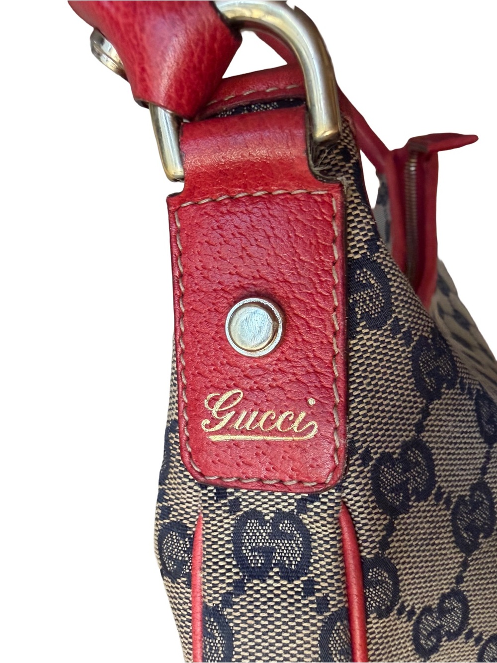 SOLD - Authentic Vintage Gucci Abbey Canvas D Ring Hobo COA included - Picture 9 of 16